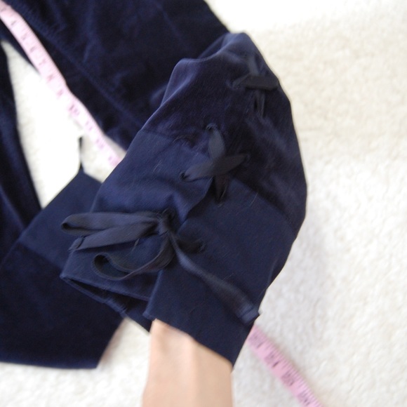 Anthropologie Leifnotes Navy Blue Lace Up Bow Pant - Picture 3 of 6